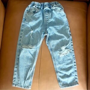 KIDSCOOL SPACE Girls Slim Fit Pull On Jeans,Ribbed Waistband Stretch Denim Pants